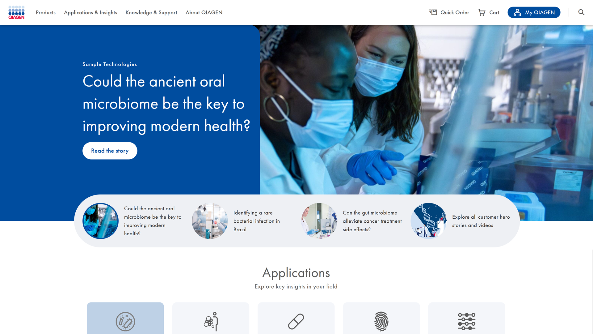 QIAGEN Website Screenshot